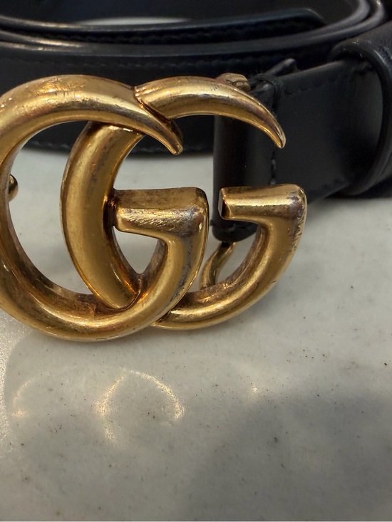 Gucci Black Leather Belt with Gold Interlocking GG Buckle main image 12